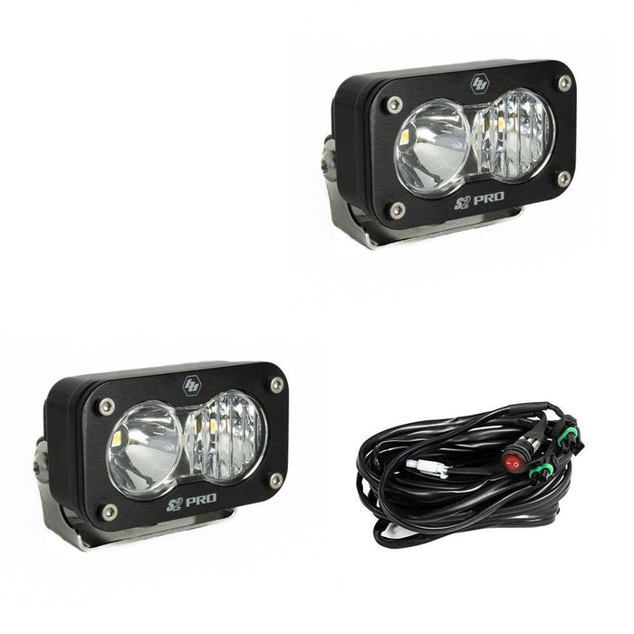 S2 Pro Black LED Auxiliary Light Pod Pair - Universal - Goliath Off Road