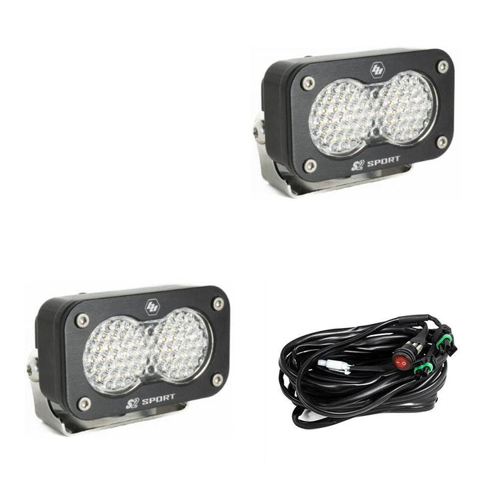 S2 Sport Black LED Auxiliary Light Pod Pair - Universal - Goliath Off Road