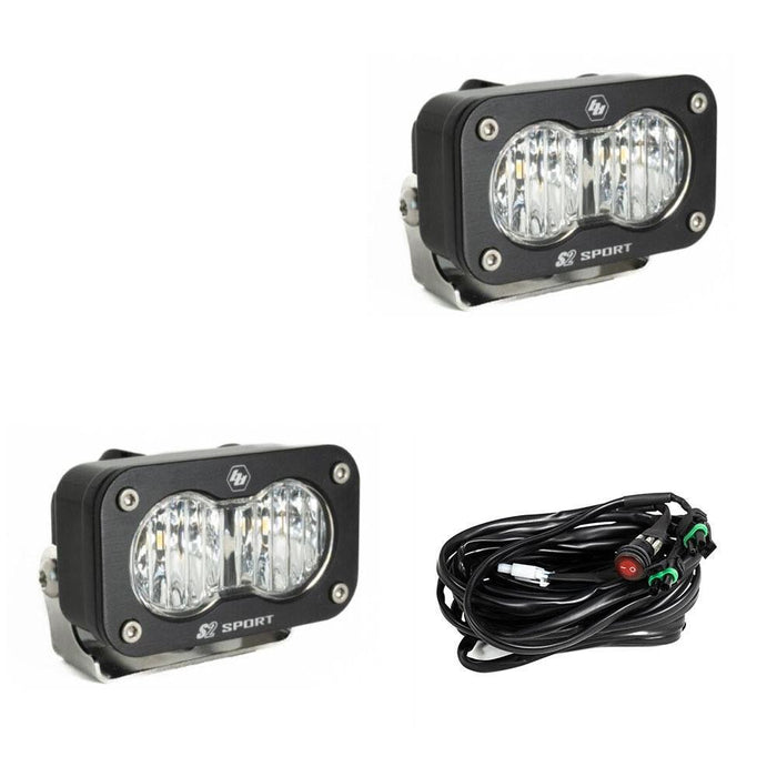 S2 Sport Black LED Auxiliary Light Pod Pair - Universal - Goliath Off Road