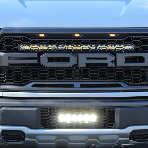 Ford OnX6+ 10 Inch Grille Lower Light Bar Kit - Ford 2017-20 F-150; NOTE: Raptor - Goliath Off Road